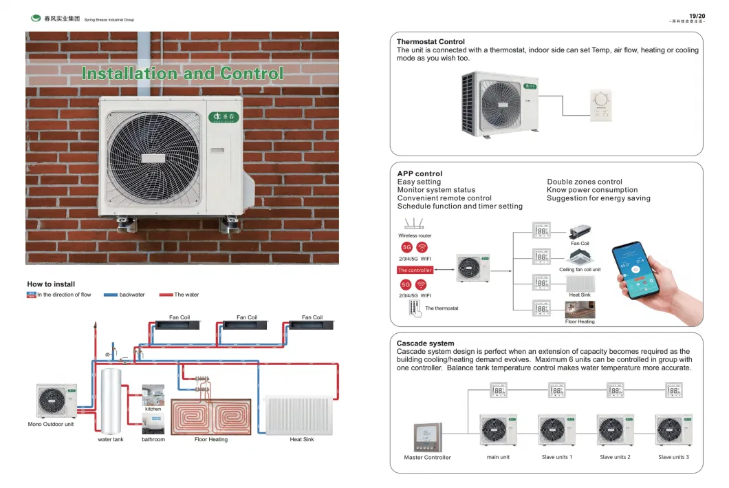 Popular Air to Water Heat Pump for Home Heating and Cooling Inverter 220V